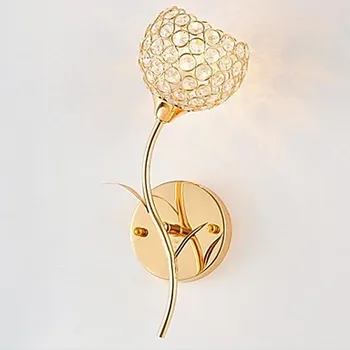 Zlatý Krištáľ stenu sconce Metal crystal nástenné svietidlo obsahuje LED žiarovky doprava Zadarmo