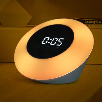 Nové Prebudiť Nočné Svetlo Hodiny Digitálne Spánok Funkcia Budík Nočná Atmosféra Lampa USB Nabíjanie Domov Izba Nočné Svetlo