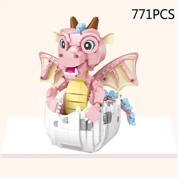 LOZ krásne cartoon zvierat mini diamond stavebným pink baby dragon zostaviť model tehly zbierku hračiek pre deti darček