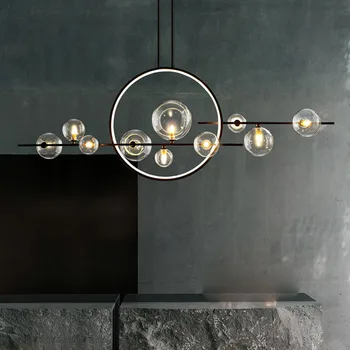 Moderné LED Novinka Sklo Bublina Strop Lustre Nordic Prívesok Lampa Jedáleň Závesné Svetlo Kuchyňa Bar Lampa Domova