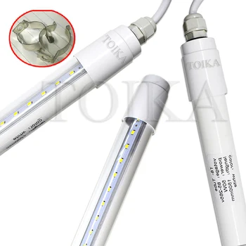 Toika 100ks 10W 2ft 600mm Vodotesný LED Tube Light T8 Integrované Led Žiarivky Vodeodolné IP65 Obchod svetlo Farmy Osvetlenie