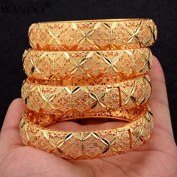WANDO 4 Ks/Veľa Zlatá Farba Dubaj Prívesky pre Ženy Etiópskej Náramky na Blízkom Východe Svadobné Šperky Afriky Dary