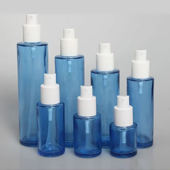 Modrá naplniteľné parfum sklenené fľaše mini spray fľaša 40ml. Krém 40ml čerpadla fľašu s žlté drevo kryt