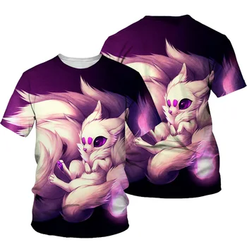Roztomilý Fox 3D Tlač T-shirt Ženy 2021 Lete O Nové Krku, Krátke Tričká Topy Zábavné Oblečenie, Štýl Ženské Oblečenie Bežné T-shirts