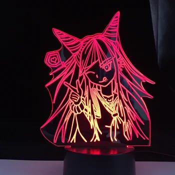 Hra Danganronpa Mioda Ibuki 3D Ilúziu Led Anime Lampy, Osvetlenie Farby Nightlights Lampara Na Darček